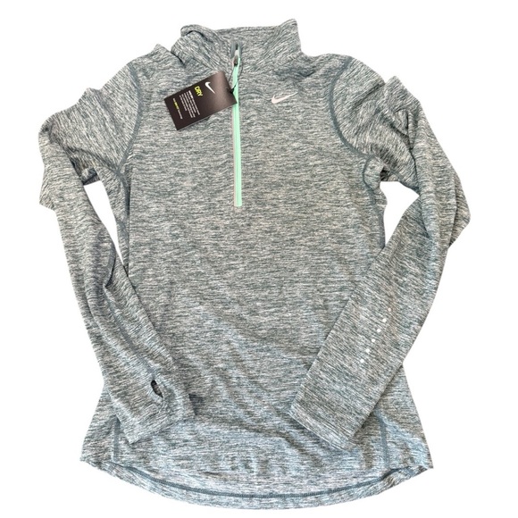 Nike Dri-FIT Women’s Running Half-Zip Top XS Green Heathered - Picture 1 of 7